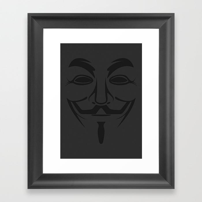 Minimalist Anonymous Occupy Guy Fawkes Mask Framed Art Print By Scifidude Society6
