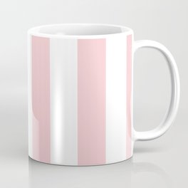 Large White and Light Millennial Pink Pastel Circus Tent Stripe Coffee Mug | Curated, Digital, Pattern, Softpink, Graphicdesign, Scandi, Millennial, Pink, Circus, Large 