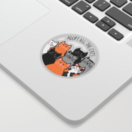 Adopt all the cats Sticker
