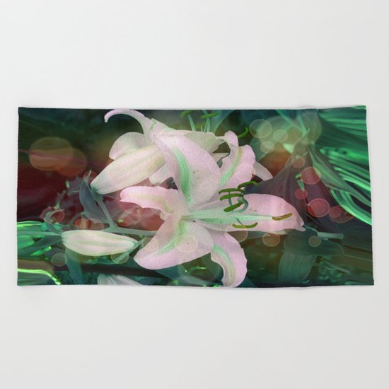 Auras Dancing with the Lilies Beach Towel