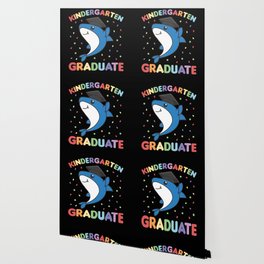 Kids Kindergarten Graduate Shark Fish Graduation Wallpaper