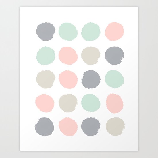 Hayes - minimal dots gender neutral baby modern nursery art decor trendy Art Print