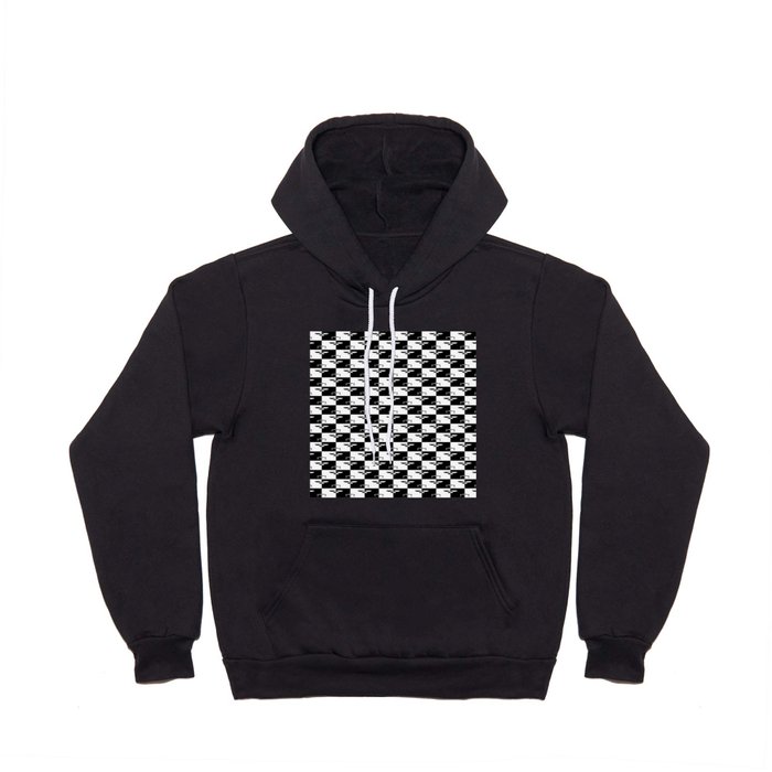 Black and White Checkerboard Scales of Justice Legal Pattern Hoody