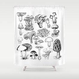 Mushrooms Print Shower Curtain