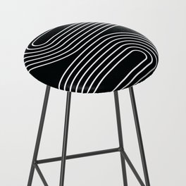 Geometric Lines Rainbow 3 in Black and White Bar Stool