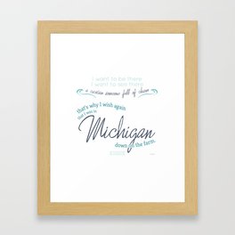 Michigan Poster Framed Art Print