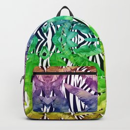 Exotic palms Backpack | Blackandwite, Watercolor, Zebra, Rainbow, Summer, Texture, Colors, Summervibes, Wildnature, Exoticnature 