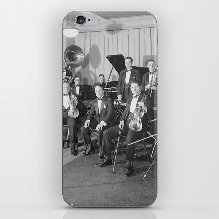 Vintage black and white photo of orchestra iPhone Skin