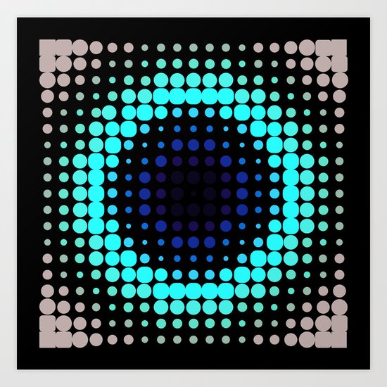 Breathing bullseye in Red Art Print