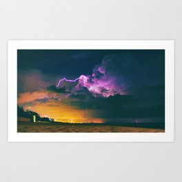 The Storm (Color) Art Print | Sunset, Sunrise, Light, Nature, Scenery, Lightening, Cloudy, Scene, Landscape, Thundering 