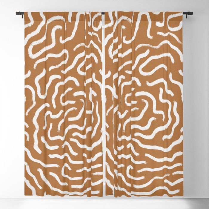 Organic Maze / Terracotta Blackout Curtain