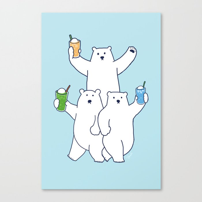 Summer float bears Canvas Print