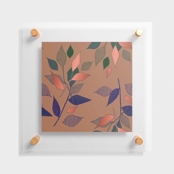 Rose Gold Jewel Tone Foliage Floating Acrylic Print