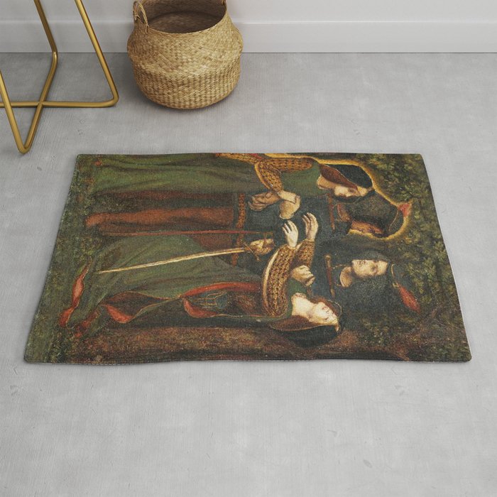 Dante Gabriel Rossetti How They Met Themselves Rug
