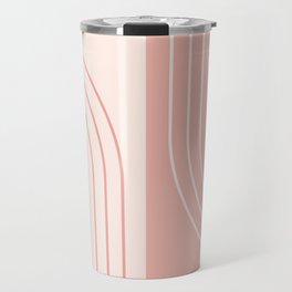 Abstract Geometric Rainbow Lines 14 in Blush Pink Travel Mug