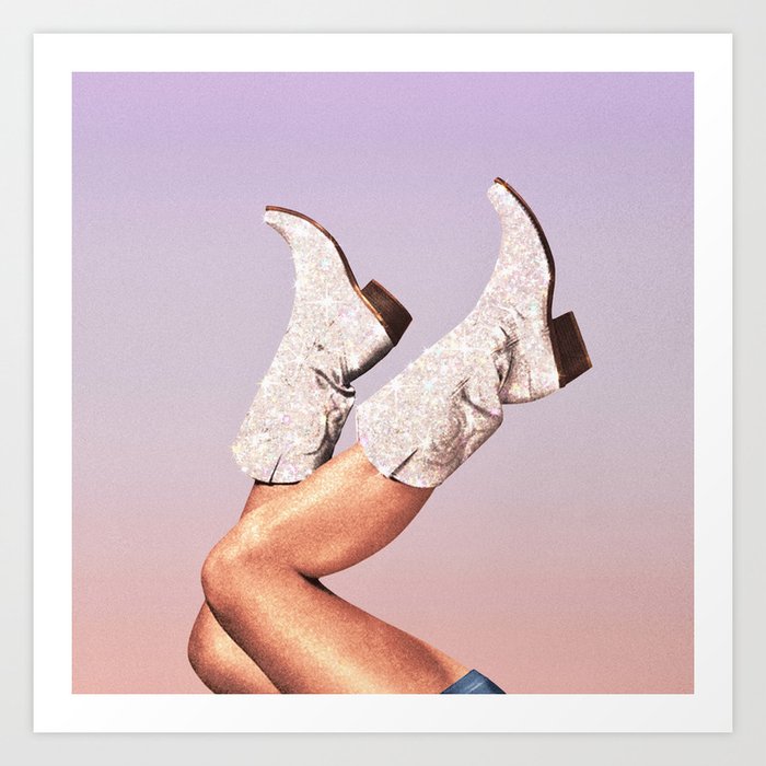 These Boots - Glitter Miami Vibes Art Print