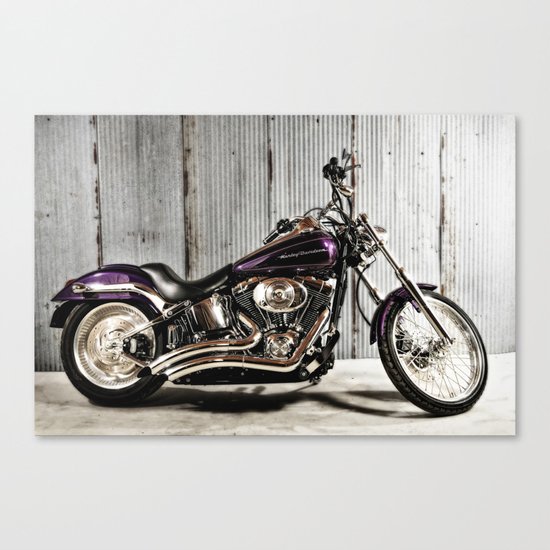 Purple Harley Softail Canvas Print