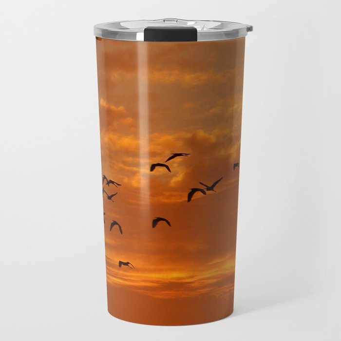 Birds and sunset Travel Mug