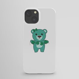 Bear With Shamrocks Cute Animals For Luck iPhone Case