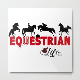Equestrian Life in Black & Red Metal Print | Endurance, Horse, Mares, Arabian, Digital, Stallion, Blackandred, Stable, Horses, Dressage 