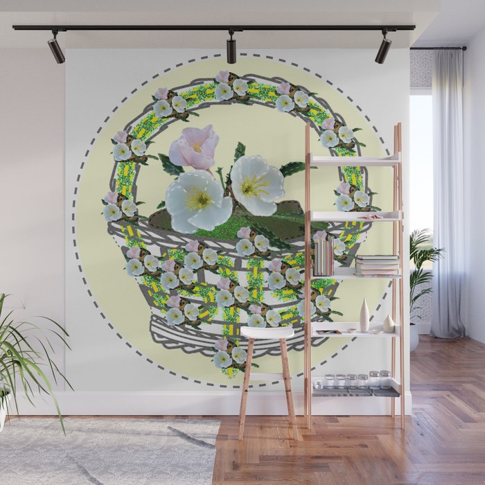 Abound in Hope Flower Basket (Playful Art) Wall Mural