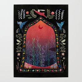 nocturnal flowers(red) Poster