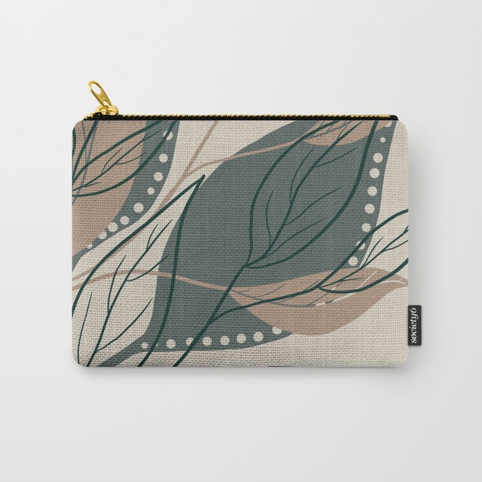 Modern abstract leaf green  Carry-All Pouch