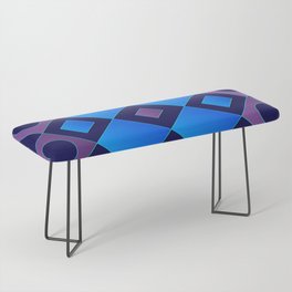 Blue, Pink & Black Color Square Design Bench
