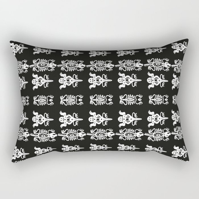 Aztec Lizard Design Rectangular Pillow