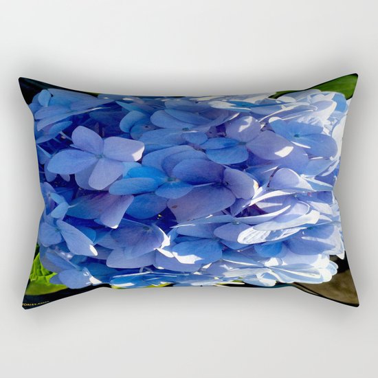 Blue Hydrangia Flower Blossom Rectangular Pillow