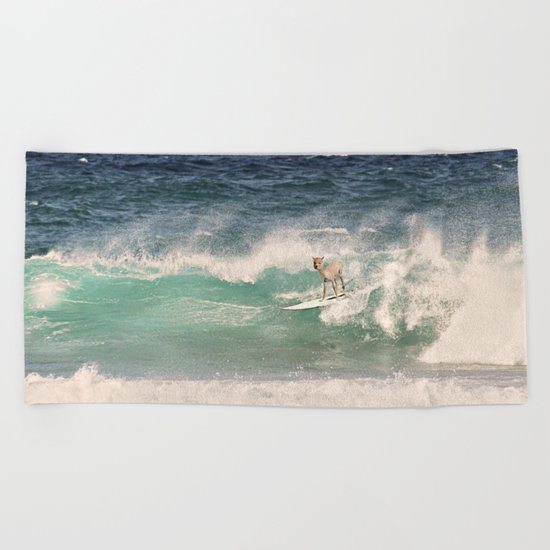 NEVER STOP EXPLORING - SURFING HAWAII Beach Towel