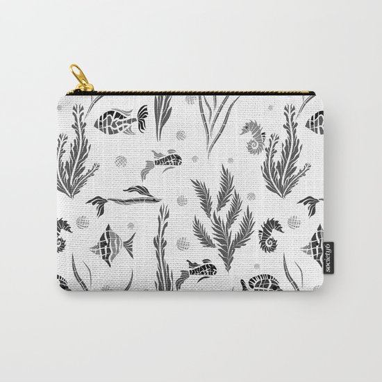 Black and white pattern. Fish . Carry-All Pouch