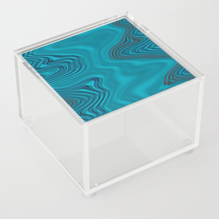 Ocean blue liquid shapes Acrylic Box