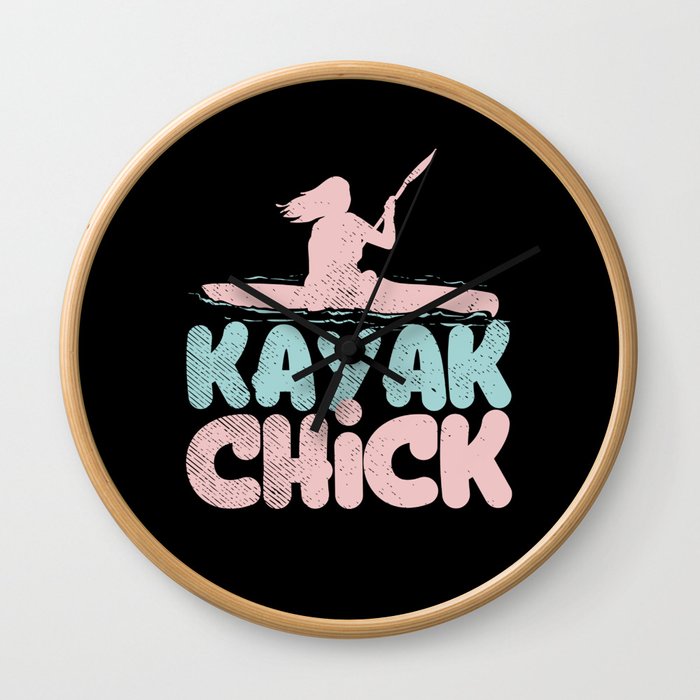 Kayak Chick Wall Clock