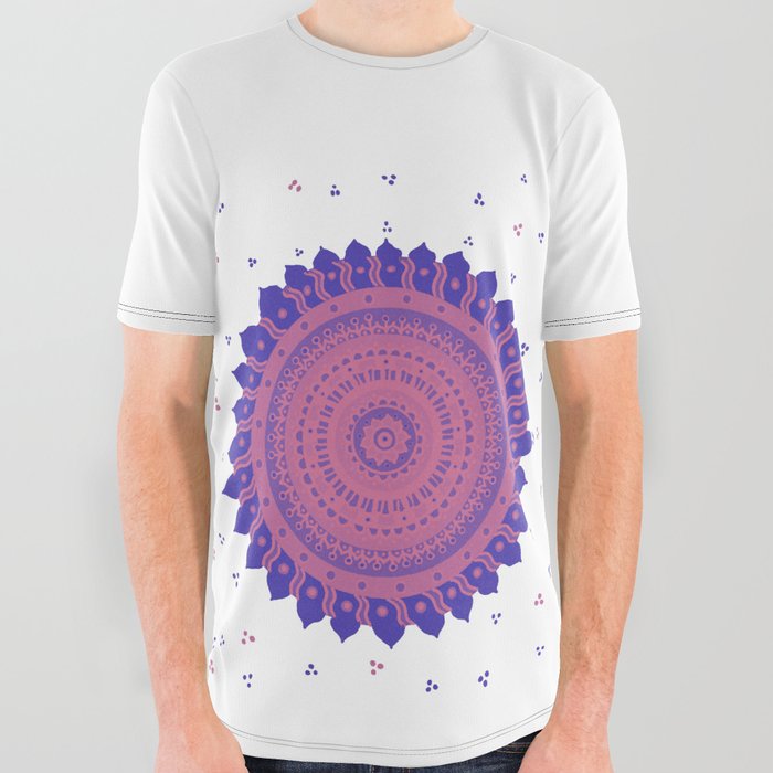  Flower Mandala - Midnight Hues All Over Graphic Tee
