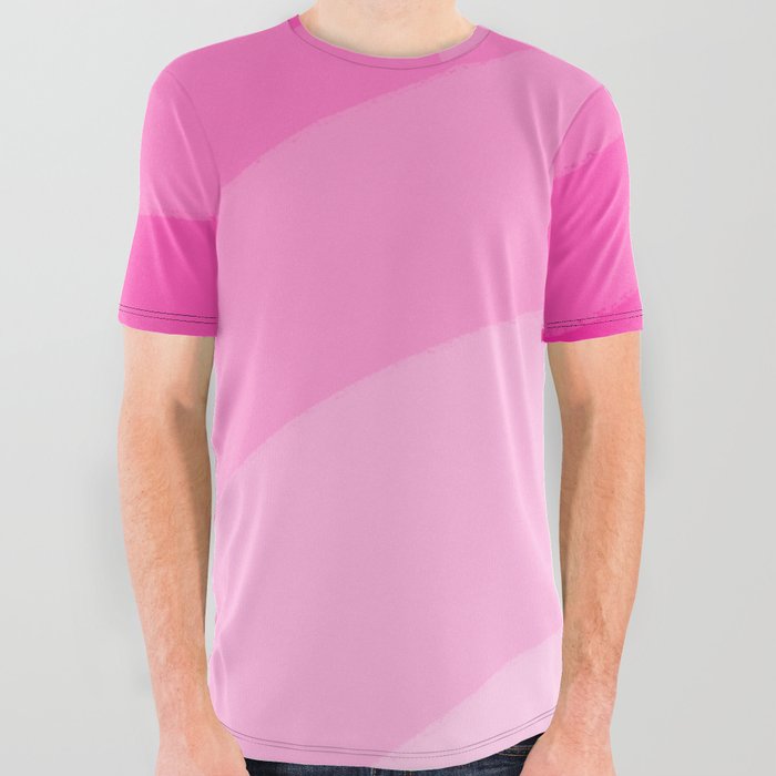 Beautiful Pink Ombre Sunrise Retro Abstract Modern Mid-Century Minimalist Scandi Sunset Design  All Over Graphic Tee