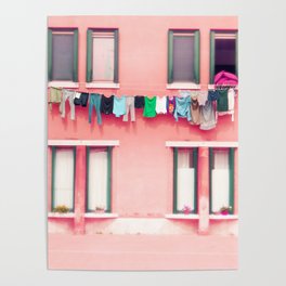 Laundry Venice Italy Travel Photography Poster