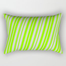 [ Thumbnail: Light Grey and Chartreuse Colored Lined/Striped Pattern Rectangular Pillow ]