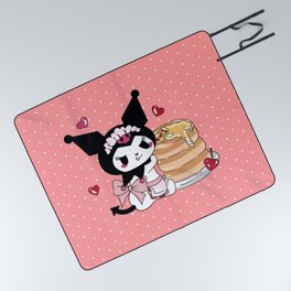 Cat Kuromi Cherry Pancakes Picnic Blanket