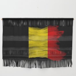 Belgium flag brush stroke, national flag Wall Hanging