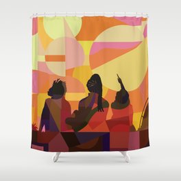 Black Girls Camp Shower Curtain