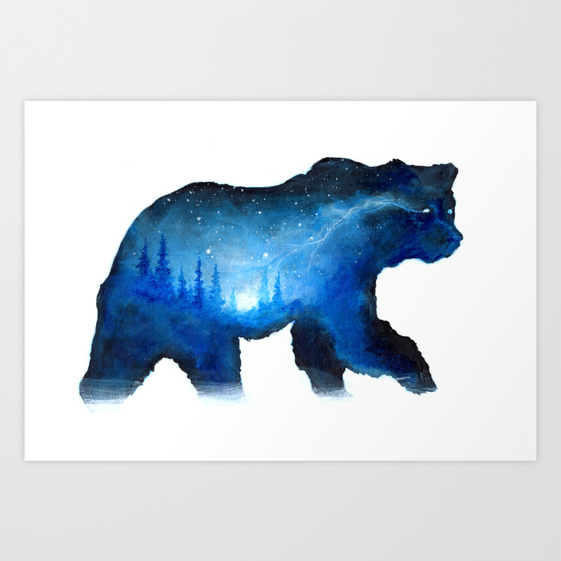 Bear Painting Polar Bear Grizzly Bear Double Exposure Bear