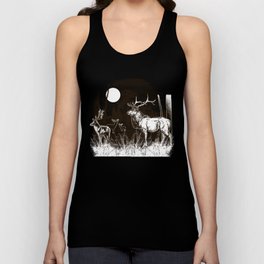 Vintage Deer Illustration Unisex Tank Top