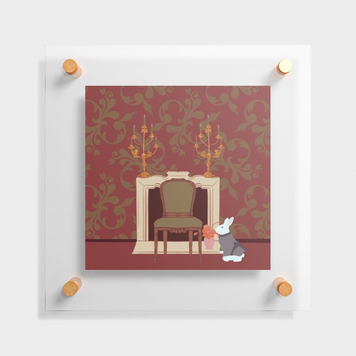 Retro Home with Mrs.Rabbit  Floating Acrylic Print