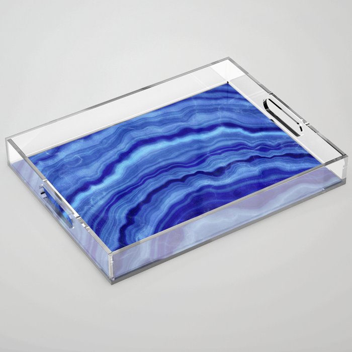 Blue Agate Texture 02 Acrylic Tray