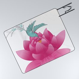 Pink lotus flower Picnic Blanket