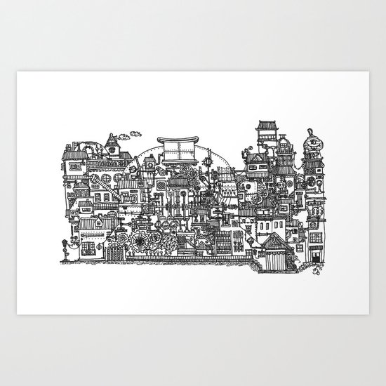 Busy City XI Art Print