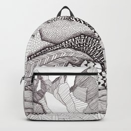 Patterns on Patagonia / Black and White Mountain Drawing / Abstract Mountain Landscape Backpack
