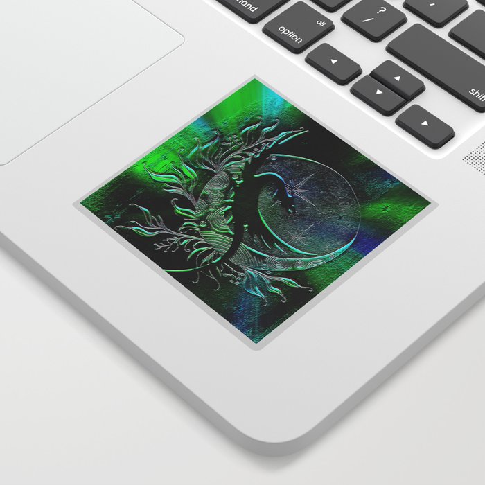 Emerald Moon Dragon Sticker