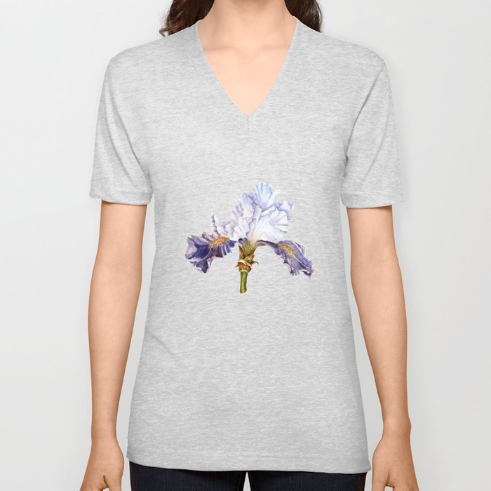 Purple Iris V Neck T Shirt
